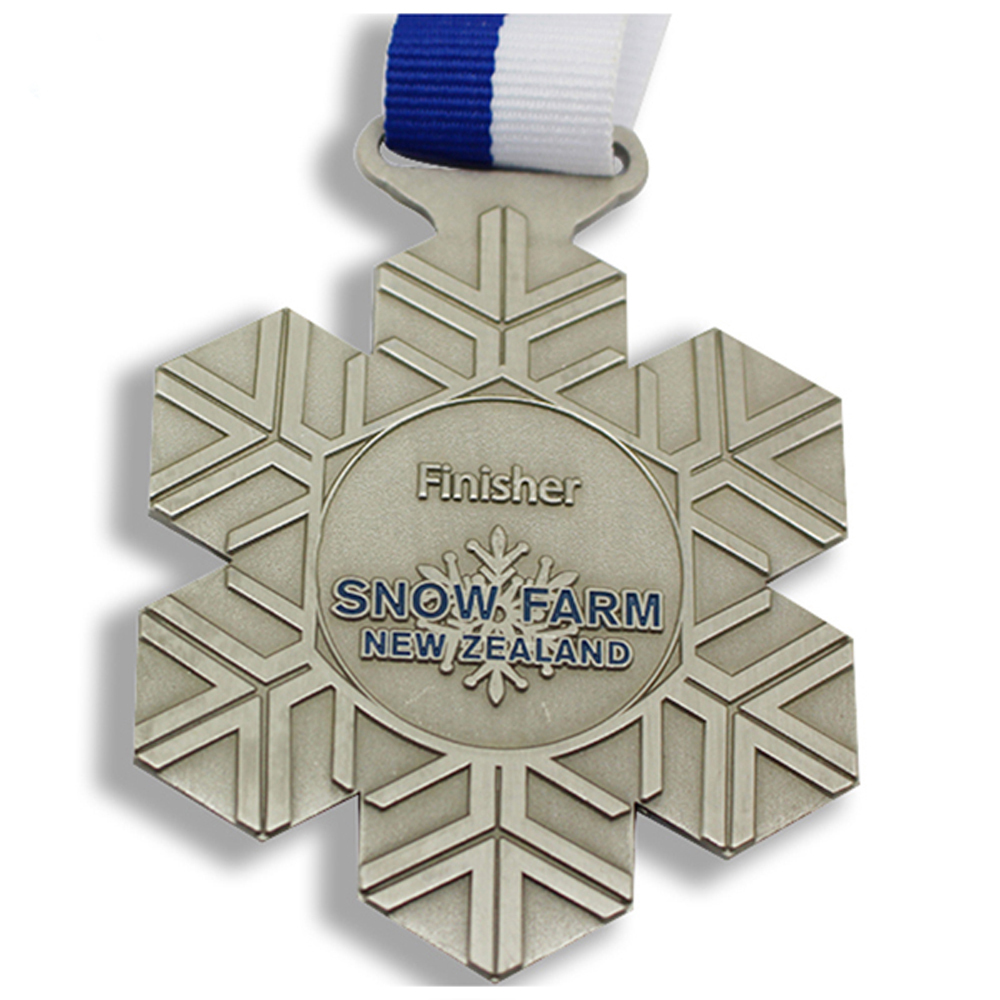 Металлическая спортивная медаль Snow Design Crystal Skiing