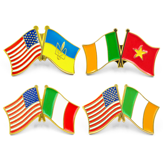 Булавка с флагом страны из мягкой твердой эмали